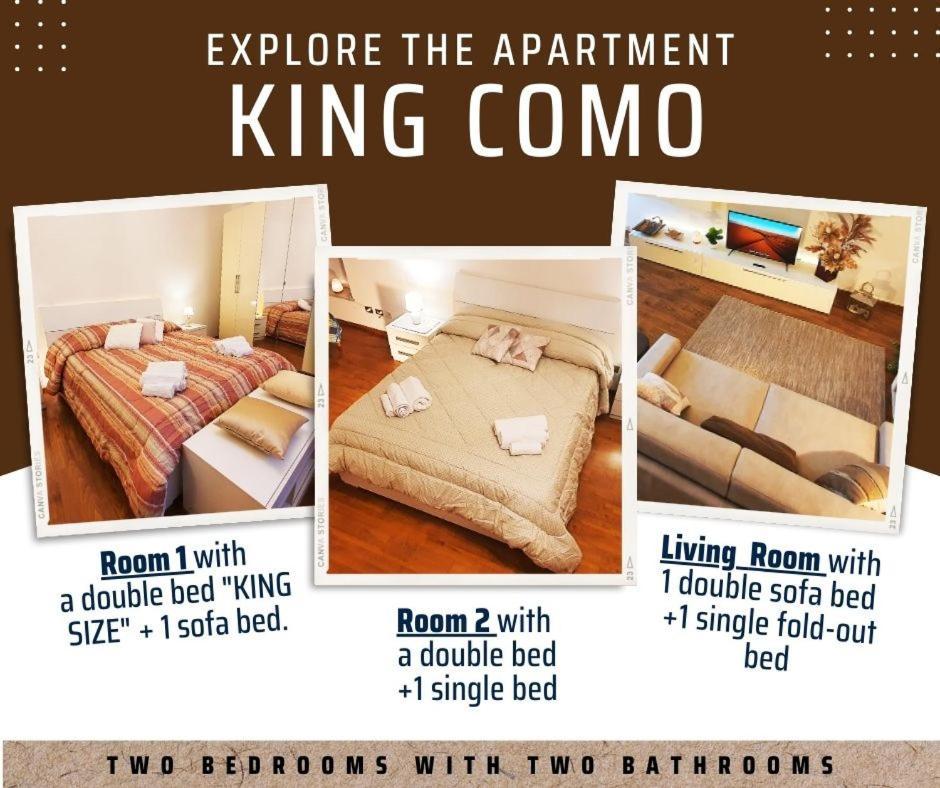 King Como Lake Center 9 Posti Letto- Grande Terrazza - 2 Bagni Privati Luaran gambar